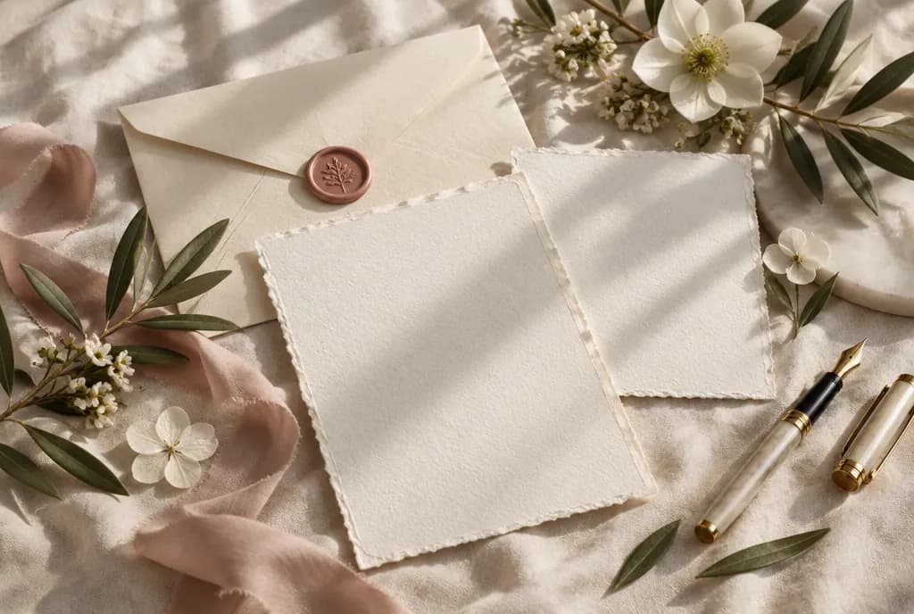 Eine lange Hochzeitstafel unter einem Olivenbaum in der Abenddämmerung, mit Kerzen und Rosen